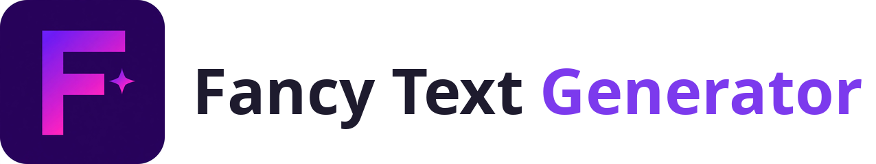 Fancy Text Generator logo, a violet gradient letter F with a sparkle